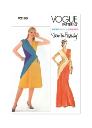 2100 Vogue Diane Von Furstenberg Stretch Knit Sleeveless Front Wrap Flare Tied Dress Lengths Pattern 6-14 or 14-22 New choice